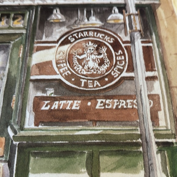 VTG 1996 Starbucks Coffee Pike Place Market 25th Anniversary Poster Pro - Picture 5 of 8